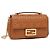 Fendi Borsa midi in pelle nappa con catena baguette