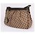 Gucci Borsa a tracolla con zip in jacquard motivo GG Marrone - vista 3