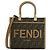 Fendi Piccola borsa tote in tessuto Sunshine Marrone