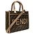 Fendi Piccola borsa tote in tessuto Sunshine Marrone - vista 3