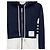 Thom Browne Moletom com capuz e zíper com listras diagonais contrastantes para mulher Azul - vista 3