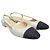 Chanel Décolleté slingback bicolore argento con tacco basso piatto