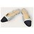 Chanel Décolleté slingback bicolore argento con tacco basso piatto - vista 3