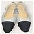 Chanel Décolleté slingback bicolore argento con tacco basso piatto - vista 7
