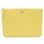 Chanel Clutch Yellow Caviar Gold CC Logo Giallo