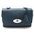 Mulberry Blaue Lily Leder Schultertasche Crossbody Bag, Größe Medium, Silber