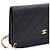 Chanel Bolsa de ombro e Crossbody WOC em Caviar com Corrente Dourada Preto - vista 4