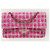 Chanel Borsa a tracolla con catena media classica in tweed rosa e argento - vista 2