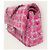 Chanel Borsa a tracolla con catena media classica in tweed rosa e argento - vista 3