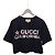 Gucci Kurzes T-Shirt aus schwarzem Baumwolljersey mit Pailletten-Logo