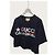 Gucci Kurzes T-Shirt aus schwarzem Baumwolljersey mit Pailletten-Logo - Ansicht 2