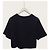 Gucci Kurzes T-Shirt aus schwarzem Baumwolljersey mit Pailletten-Logo - Ansicht 4