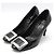 Roger Vivier Décolleté in vernice nera con fibbia metallica argentata Trumpet Nero - vista 2