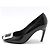Roger Vivier Décolleté in vernice nera con fibbia metallica argentata Trumpet Nero - vista 3