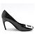 Roger Vivier Décolleté in vernice nera con fibbia metallica argentata Trumpet Nero - vista 4