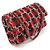 Chanel Borsa a tracolla Classic Medium Flap in tweed rosso con catena argentata - vista 3