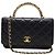 Chanel Mini borsa a tracolla con catena in pelle di agnello con manico superiore nero