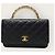 Chanel Mini borsa a tracolla con catena in pelle di agnello con manico superiore nero - vista 2