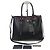 Prada Grande borsa tote doppia in pelle di vitello morbida nera Nero