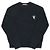 Acne Maglia in maglia blu navy mélange con logo ricamato da uomo Nero
