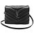 Saint Laurent Borsa a tracolla Loulou Toy in pelle nera con monogramma argento Nero