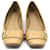 Tory Burch Chaussures plates en cuir verni marron et or  - vue 1
