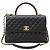 Chanel Borsa a tracolla Coco Handle Large in lucertola nera Black Caviar Nero