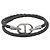 Dior Black Silver CD Icon Braided Leather Double Strap Bracelet