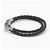 Dior Black Silver CD Icon Braided Leather Double Strap Bracelet - view 3