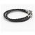 Dior Black Silver CD Icon Braided Leather Double Strap Bracelet - view 4