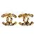 Chanel Orecchini CC Logo Coco Metallizzati con Cristalli Oro D'oro
