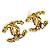 Chanel Orecchini CC Logo Coco Metallizzati con Cristalli Oro D'oro - vista 5