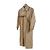 Hermès Gabardina asimétrica de mezcla de cuero para mujer Beige Castaño