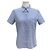 Chanel Camicia a maniche corte con due tasche e logo Stripe CC Blu