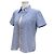 Chanel Camicia a maniche corte con due tasche e logo Stripe CC Blu - vista 4