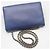 Salvatore Ferragamo Borsa a tracolla Blue Leather Gold Baragini Chain Crossbody Bag - vista 4