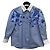 Gucci Blusa de popelina de algodón con estampado floral azul cielo