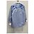 Gucci Blusa de popelina de algodón con estampado floral azul cielo - vista 6