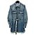 Off White Denimkleid mit Jacquard-Gürtel mit neuem Logo (SKU Blau