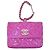 Chanel Kartenetui mit Metallhaken Lila