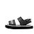 Burberry Sandali unisex per bambini in pelle nera e bianca con logo