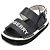 Burberry Sandali unisex per bambini in pelle nera e bianca con logo - vista 2