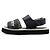 Burberry Sandali unisex per bambini in pelle nera e bianca con logo - vista 4