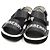 Burberry Sandali unisex per bambini in pelle nera e bianca con logo - vista 5
