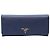 Prada Cartera Larga de Saffiano Azul con Logo Dorado