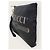Gucci Clutch in pelle con tracolla logo Web nero - vista 2