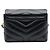 Saint Laurent Mini borsa a tracolla Lulu Toy in pelle di vitello nera con monogramma dorato Nero - vista 5