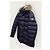 Moncler Navy Badge Cluny Steppjacke mit Waschbärfell Blau - Ansicht 2