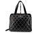 Chanel Borsa Tote Wild Stitch Gold Chain Nero