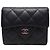 Chanel Portafoglio piccolo Classic Flap in caviar nero e argento